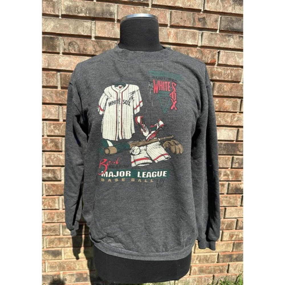 Vintage Bear International Red Sox Sweatshirt Mens Size Large Gray Red Pullover - Picture 1 of 11